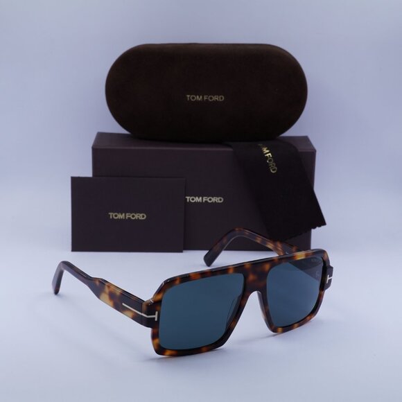 Tom Ford Camden FT0933 53V Square Sunglasses - Blonde Havana/Blue - Picture 6 of 9